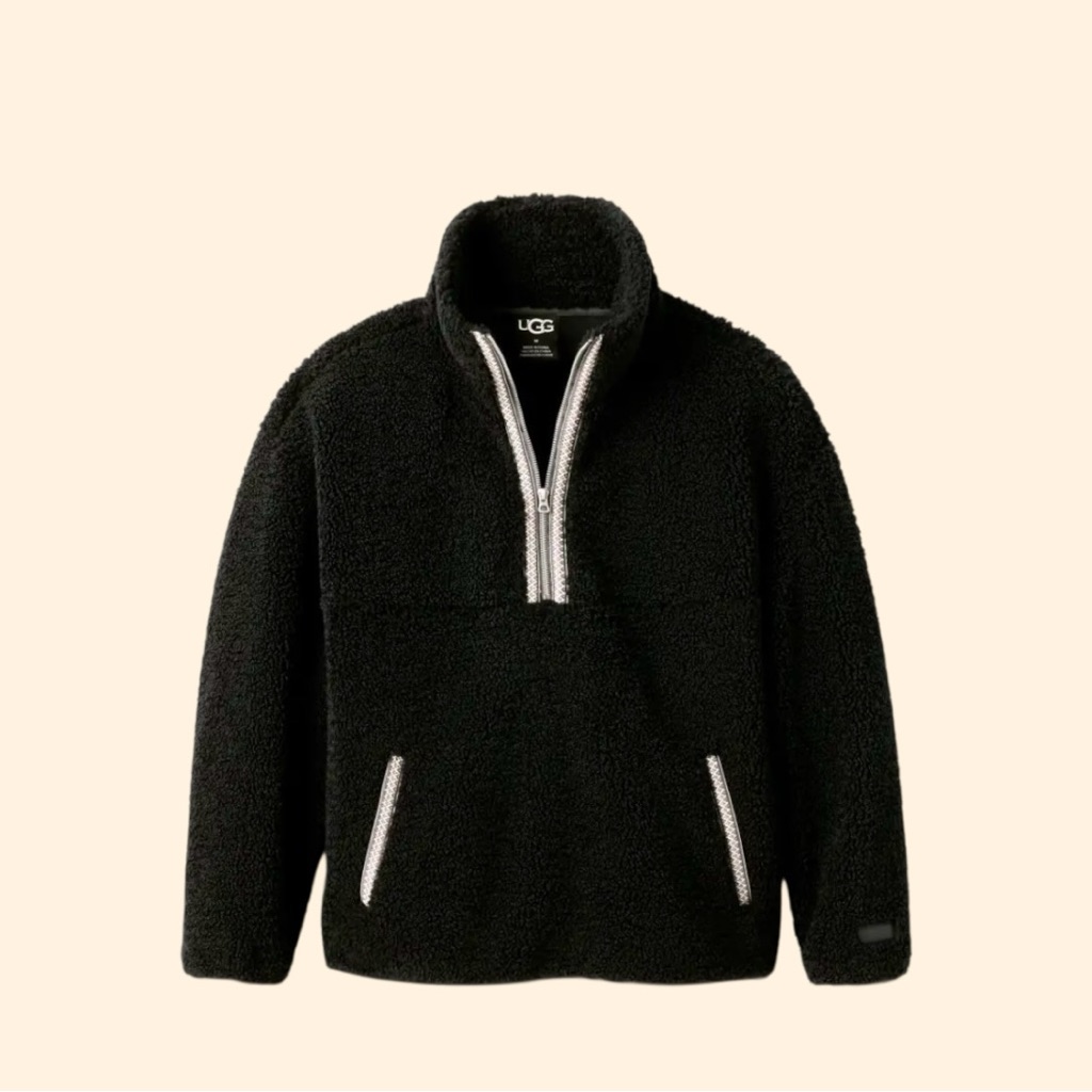 Uggbraid Half Zip-Black